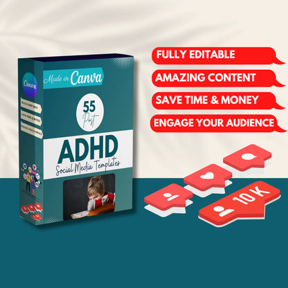 55 Attention deficit hyperactivity disorder (ADHD) - Social Media Templates