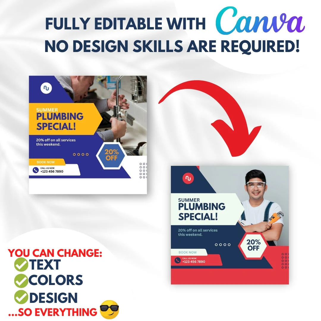 70 Plumbing Service Promotion Canva Templates