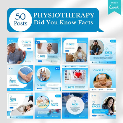 480 Physiotherapy Posts - Social Media Canva Templates