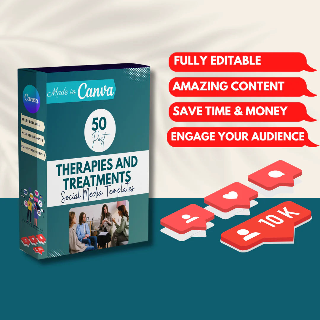 50 Therapies and Treatments Posts - Social Media Templates