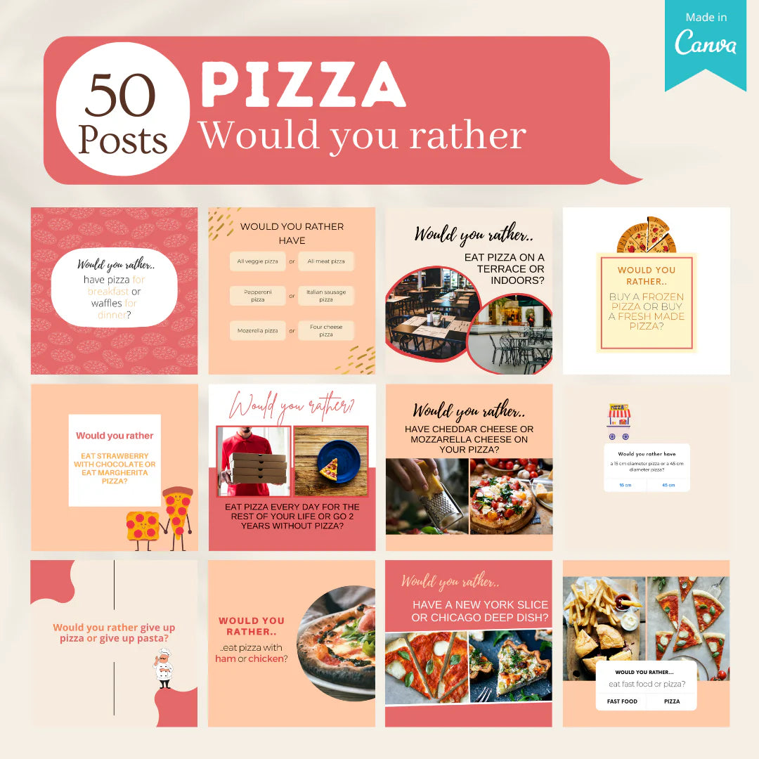 200 Pizza Posts - Social Media Templates