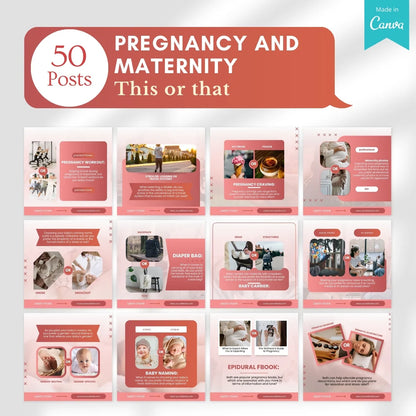 500 Pregnancy and Maternity Posts - Canva Editable Templates