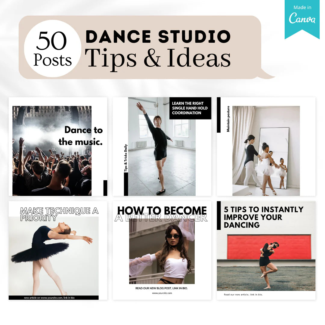 200 Dance Studio Posts - Social Media Templates