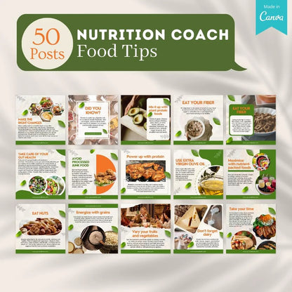 500 Nutrition Coach Posts - Social Media Templates