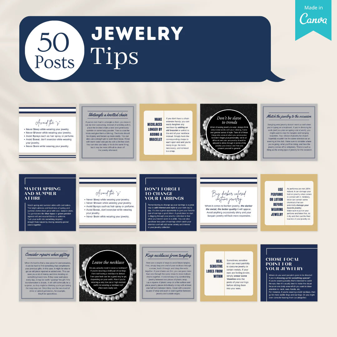 300 Jewelry Posts - Social Media Canva Templates