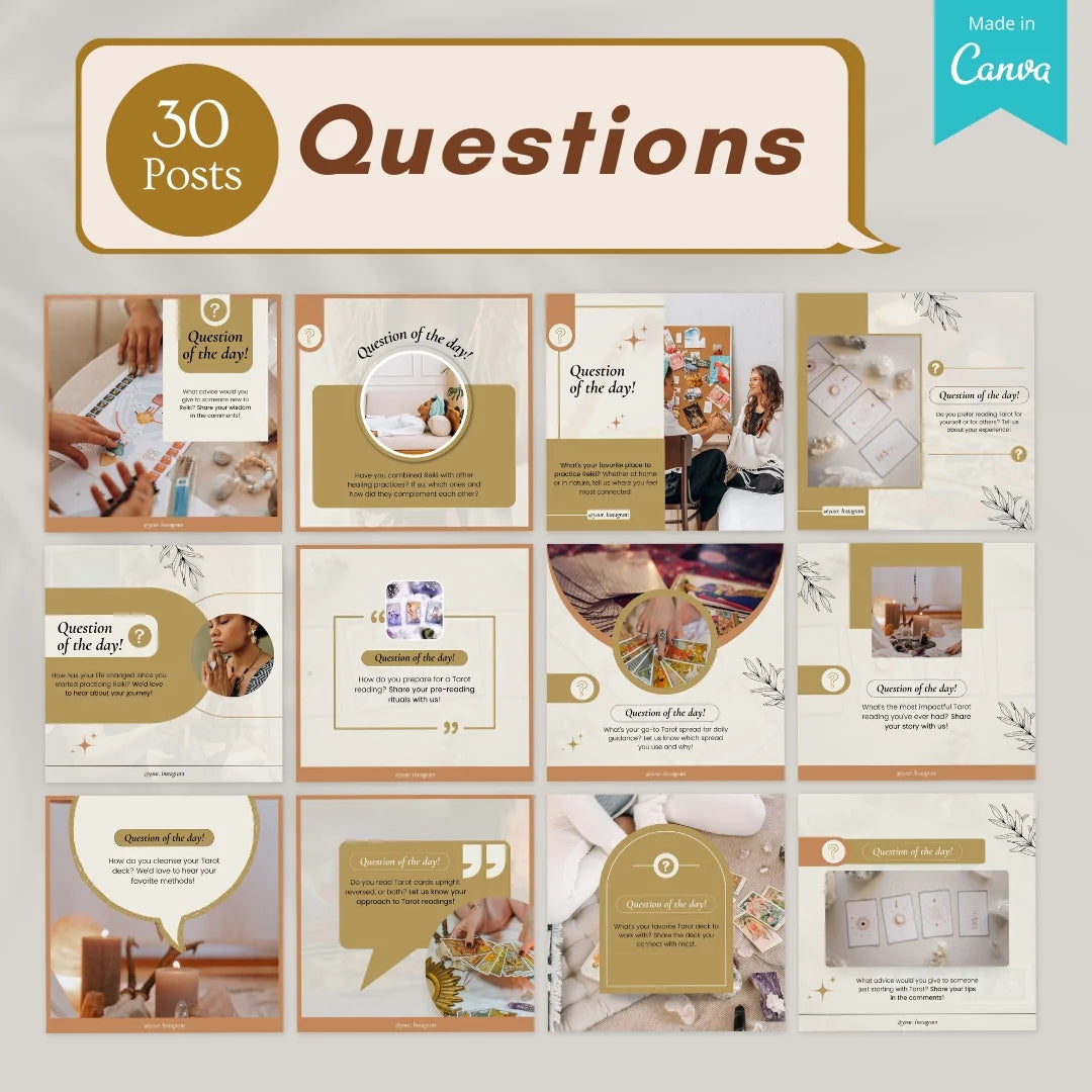 240 Reiki and Tarot Canva Templates