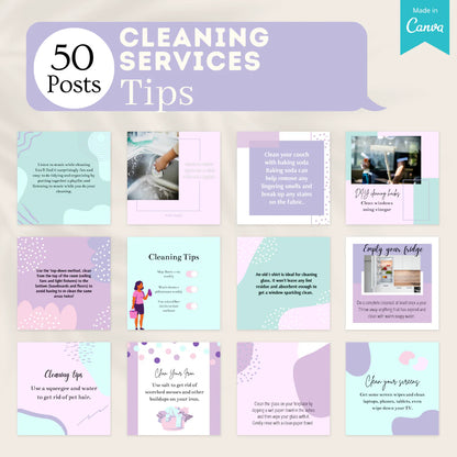 200 Cleaning Services Posts - Social Media Templates