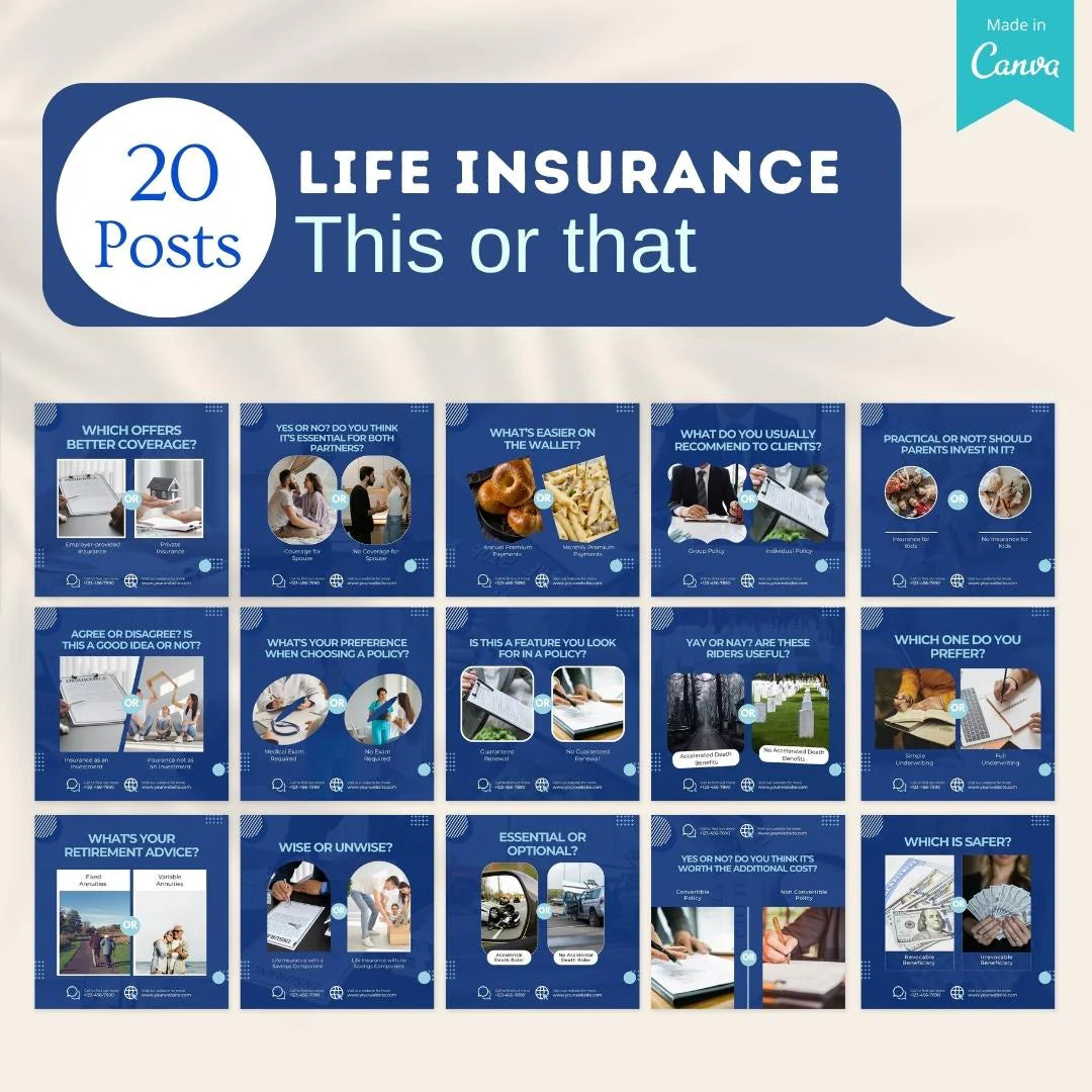 220 Life Insurance Posts - Social Media Templates