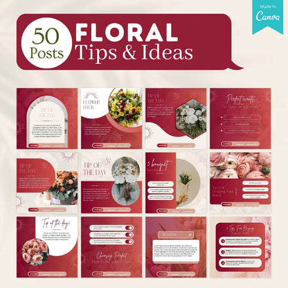 300 Floral Posts - Social Media Canva Templates