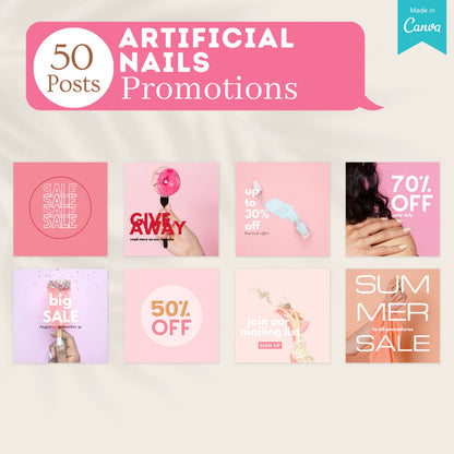 200 Artificial Nails Posts - Social Media Templates