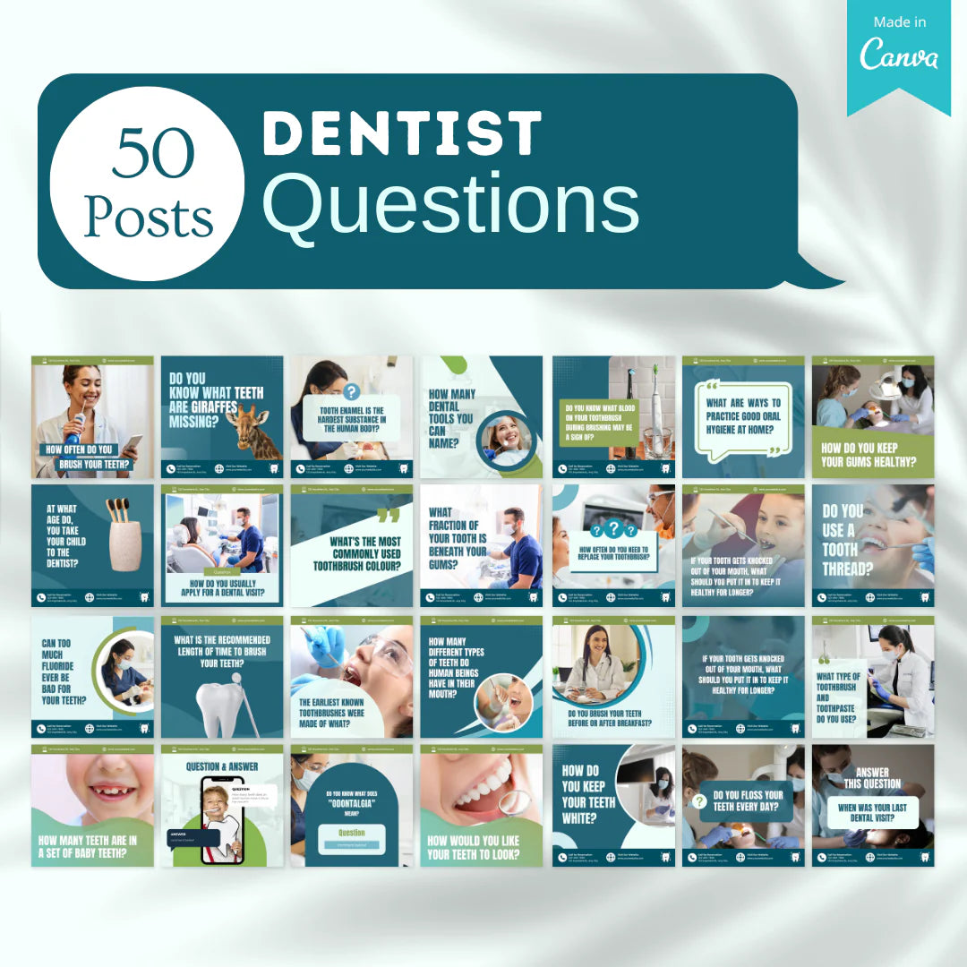 450 Dentist Posts - Social Media Templates