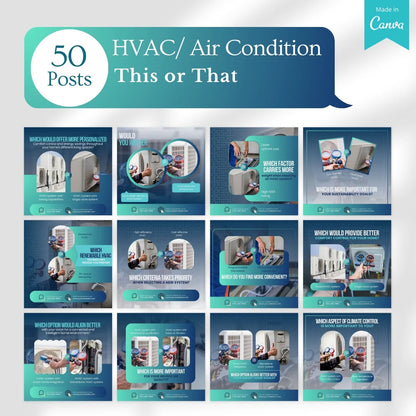 410 HVAC/Air Conditioning - Social Media Canva Templates