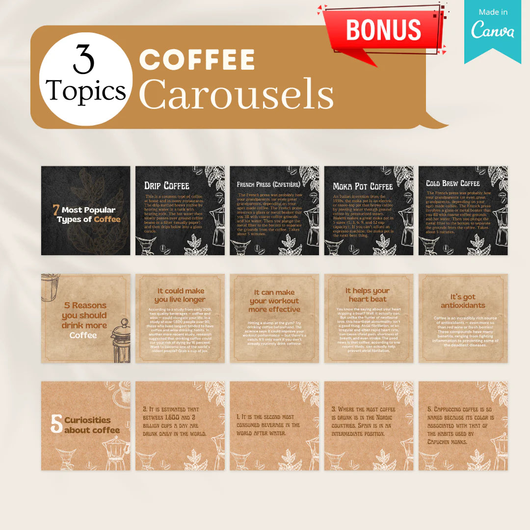 200 Coffee Posts - Social Media Templates