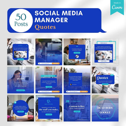 500 Social Media Manager Posts - Canva Templates