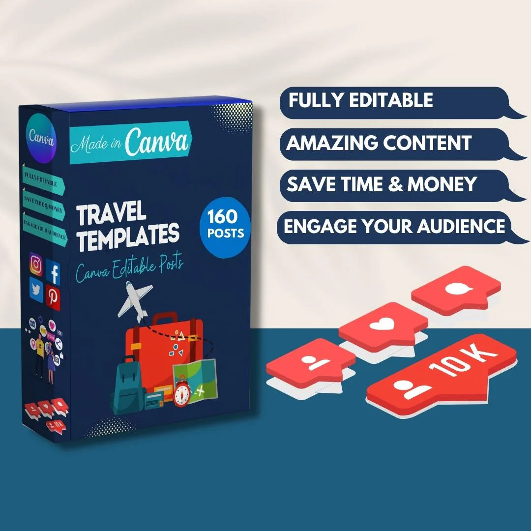 160 Travel Posts (vol. 2) -Social Media Templates