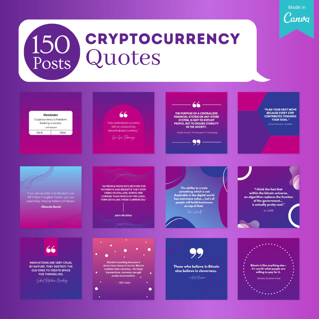 400 Cryptocurrency Posts -Social Media Templates