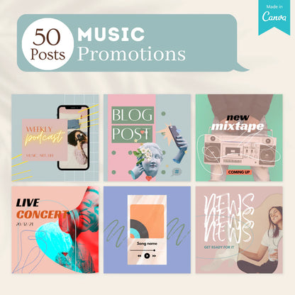 200 Music Posts - Social Media Templates