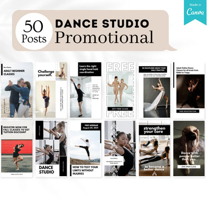 200 Dance Studio Posts - Social Media Templates