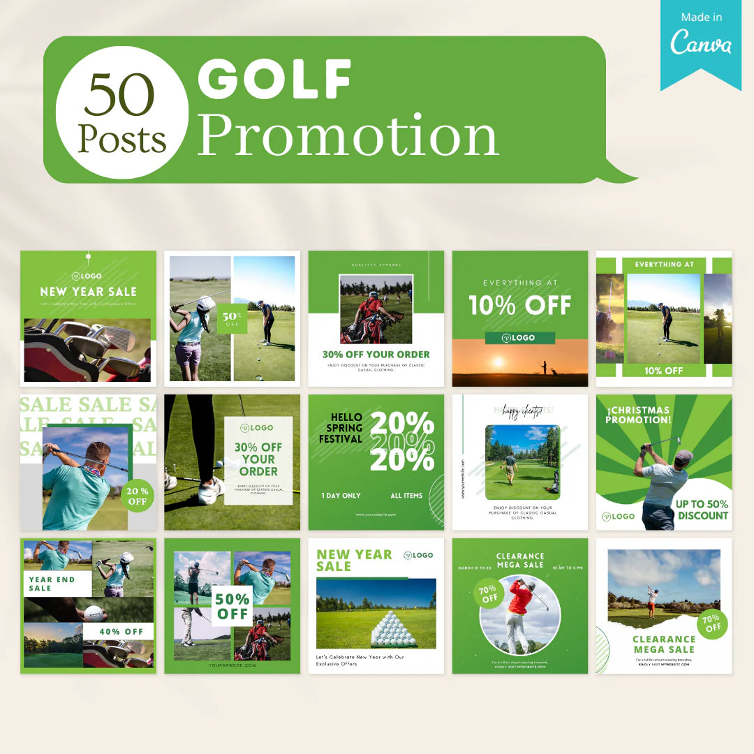 250 Golf Posts - Social Media Templates