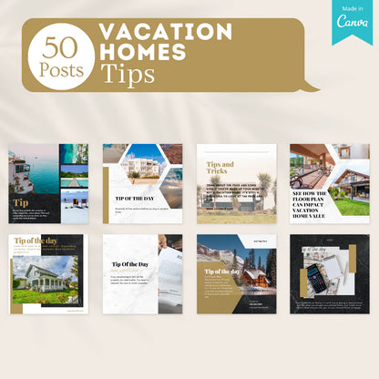 200 Vacation Homes Posts - Social Media Templates