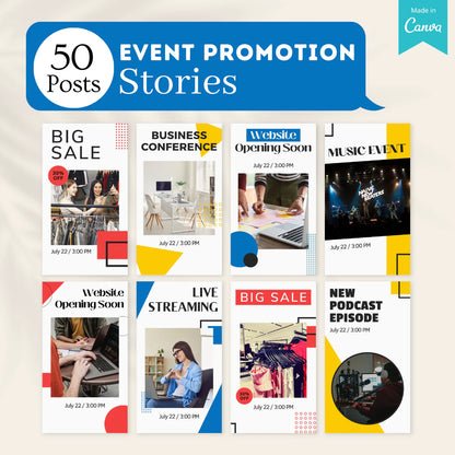 200 Event Promotion Posts - Social Media Templates