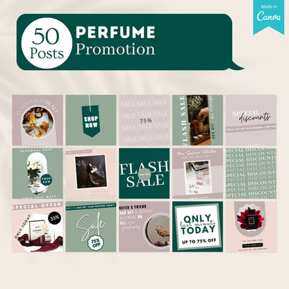 200 Perfume Posts - Social Media Canva Templates