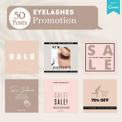 200 Eyelashes Posts - Social Media Templates