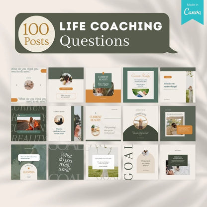 500 Life Coaching Posts - Social Media Templates