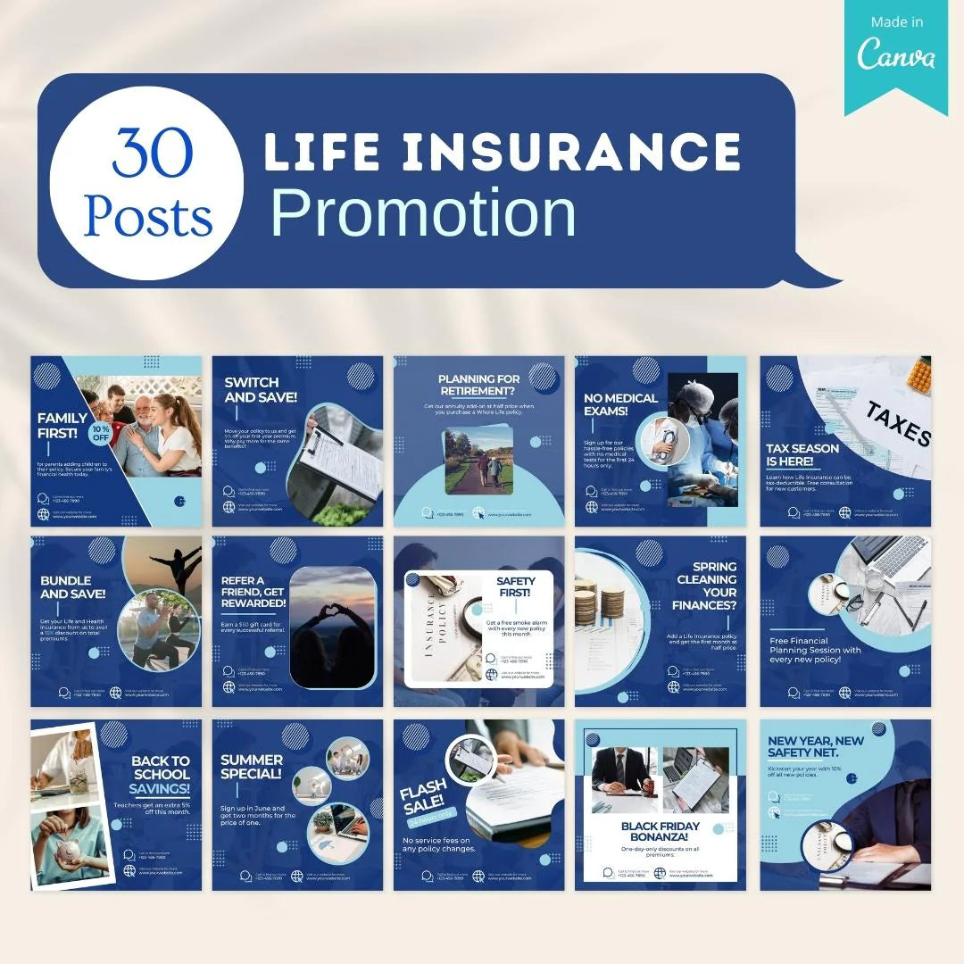 220 Life Insurance Posts - Social Media Templates