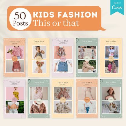 400 Kids Fashion Posts - Social Media Templates