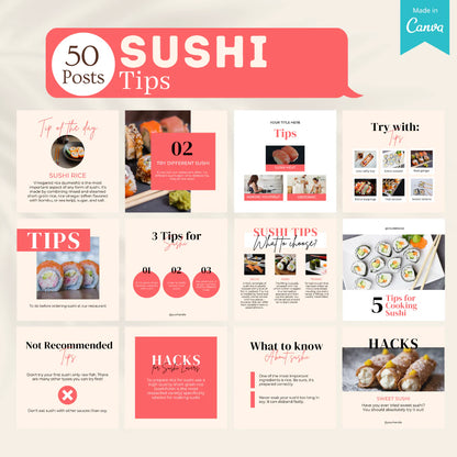 300 Sushi Posts - Social Media Templates