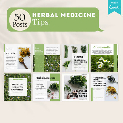 250 Herbal Medicine Posts - Social Media Templates