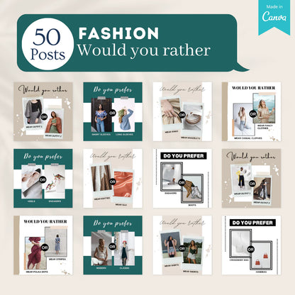 400 Fashion Posts - Social Media Canva Templates