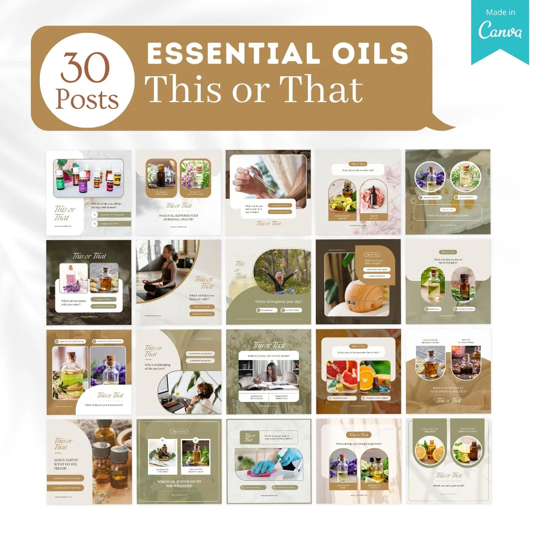 300 Essential Oils Posts - Social Media Templates