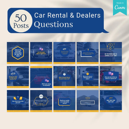 500 Car Rentals & Dealers Posts - Social Media Templates