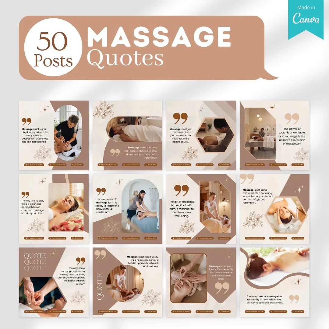 500 Massage Center - Social Media Canva Templates