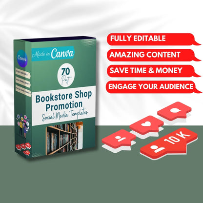 70 Bookstore Promotion Canva Templates