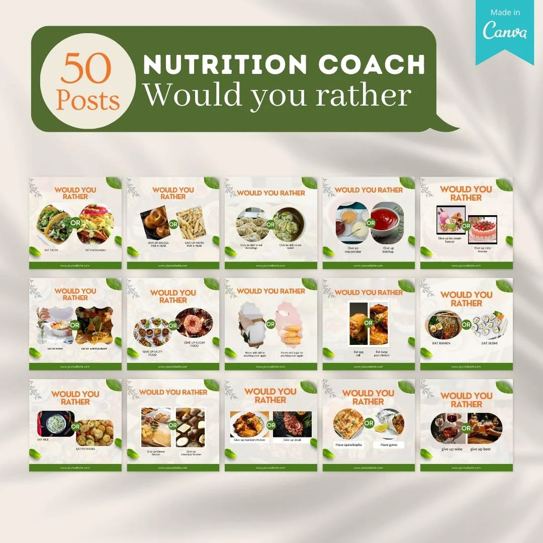 500 Nutrition Coach Posts - Social Media Templates