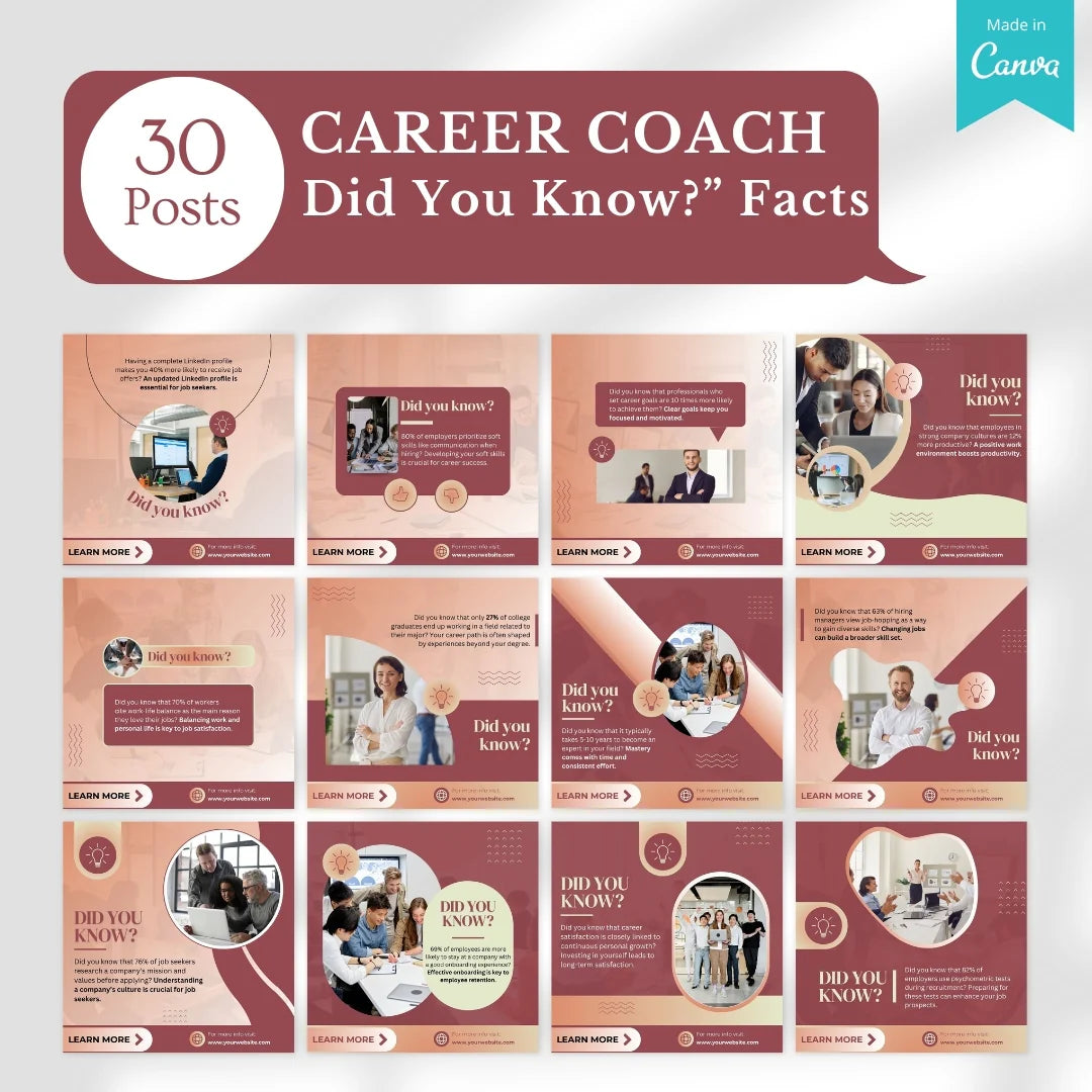 200 Career Coach Canva Templates