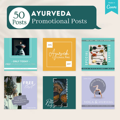 200 Ayurveda Posts - Social Media Canva Templates