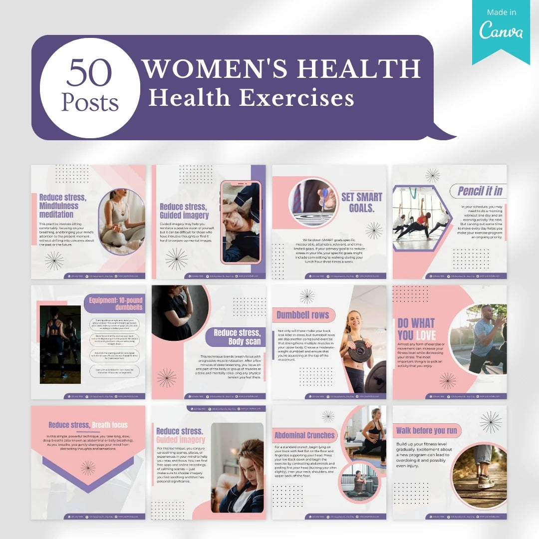 400 Women's Health Posts - Social Media Templates