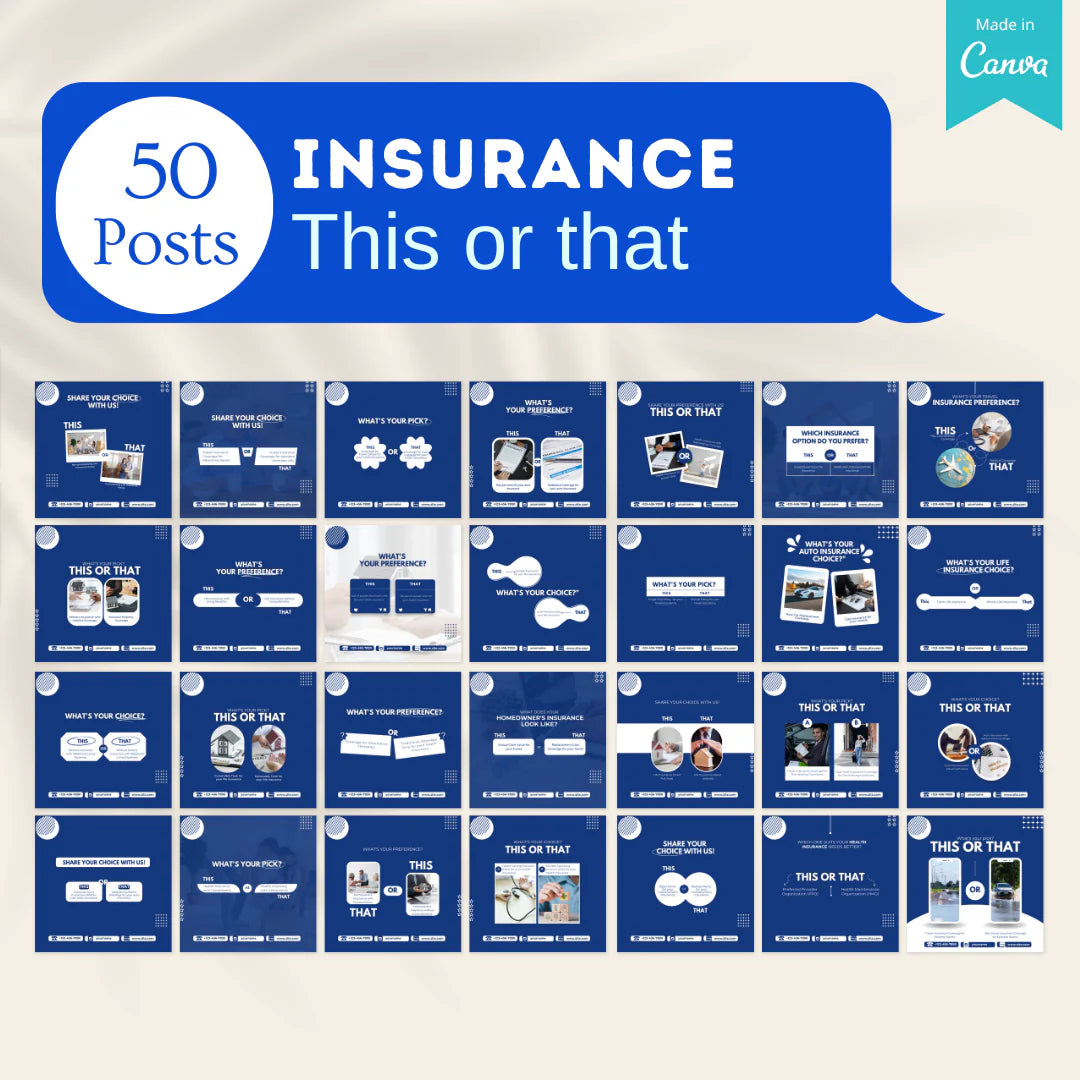 400 Insurance Posts - Social Media Templates