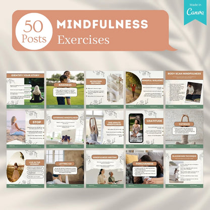 400 Mindfulness Posts - Social Media Templates