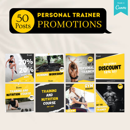 300 Personal Trainer Posts - Social Media Templates