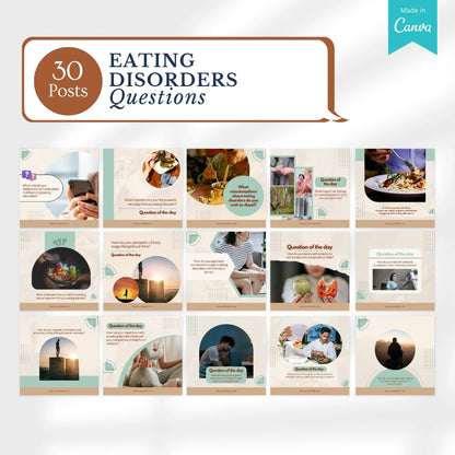 200 Eating Disorders Posts - Social Media Templates