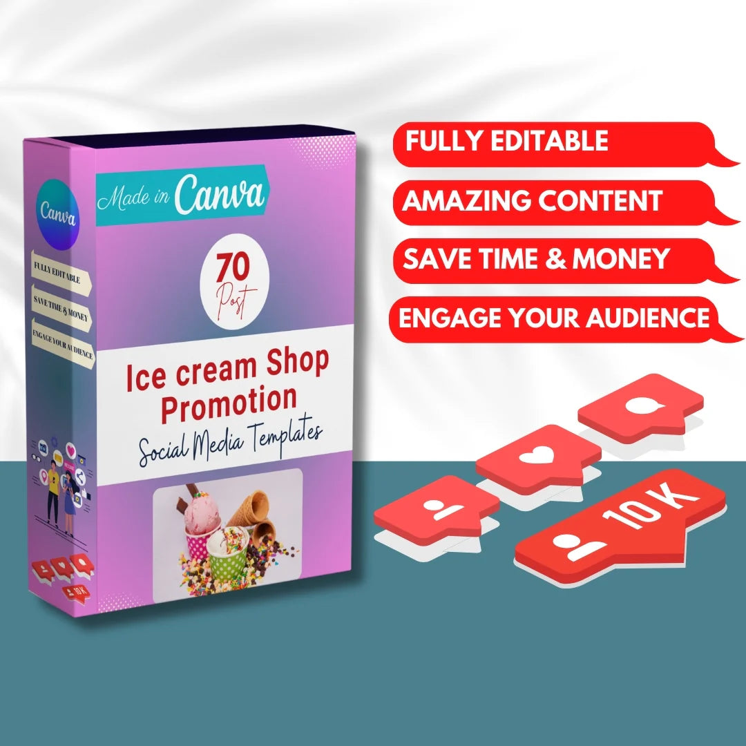 70 Ice Cream Shop Promotion Canva Templates