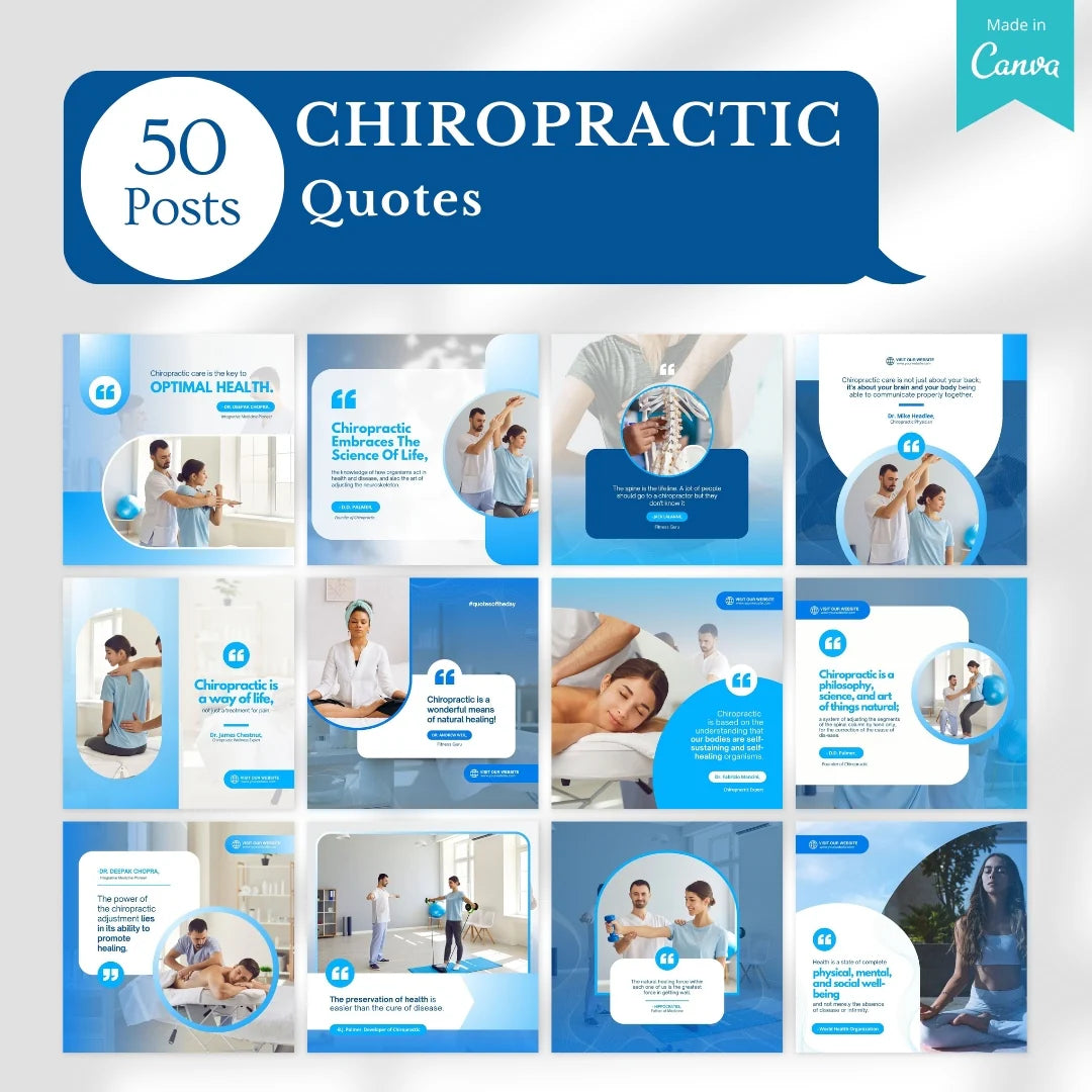 480 Chiropractic Posts - Social Media Canva Templates