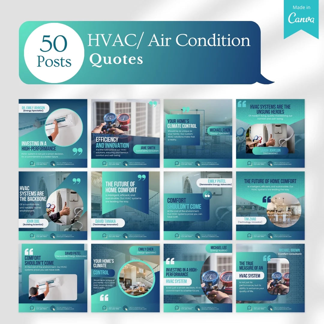 410 HVAC/Air Conditioning - Social Media Canva Templates