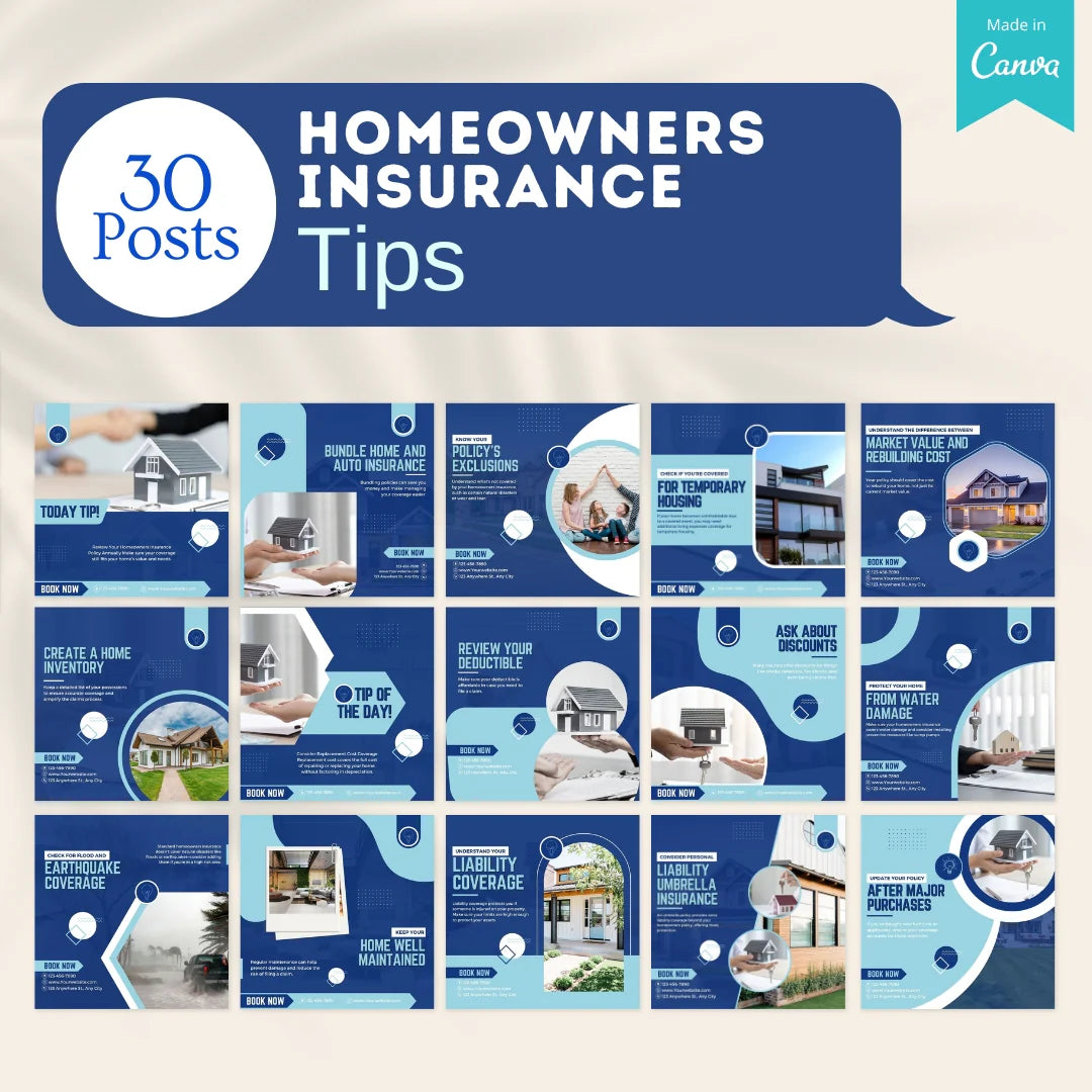 220 Homeowners Insurance Canva Templates