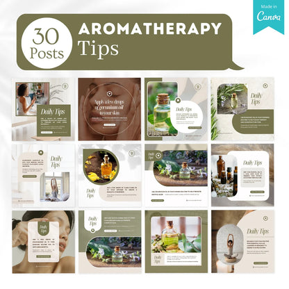 300 Aromatherapy Posts - Social Media Canva Templates